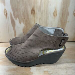 Fly London Brown Wedge Sandals Women’s Size 6.5